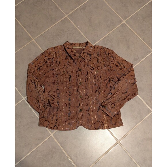 Women’s Bamboo Traders SZ L Jacket Microfiber Collar Brass Snaps Pockets - Picture 11 of 11